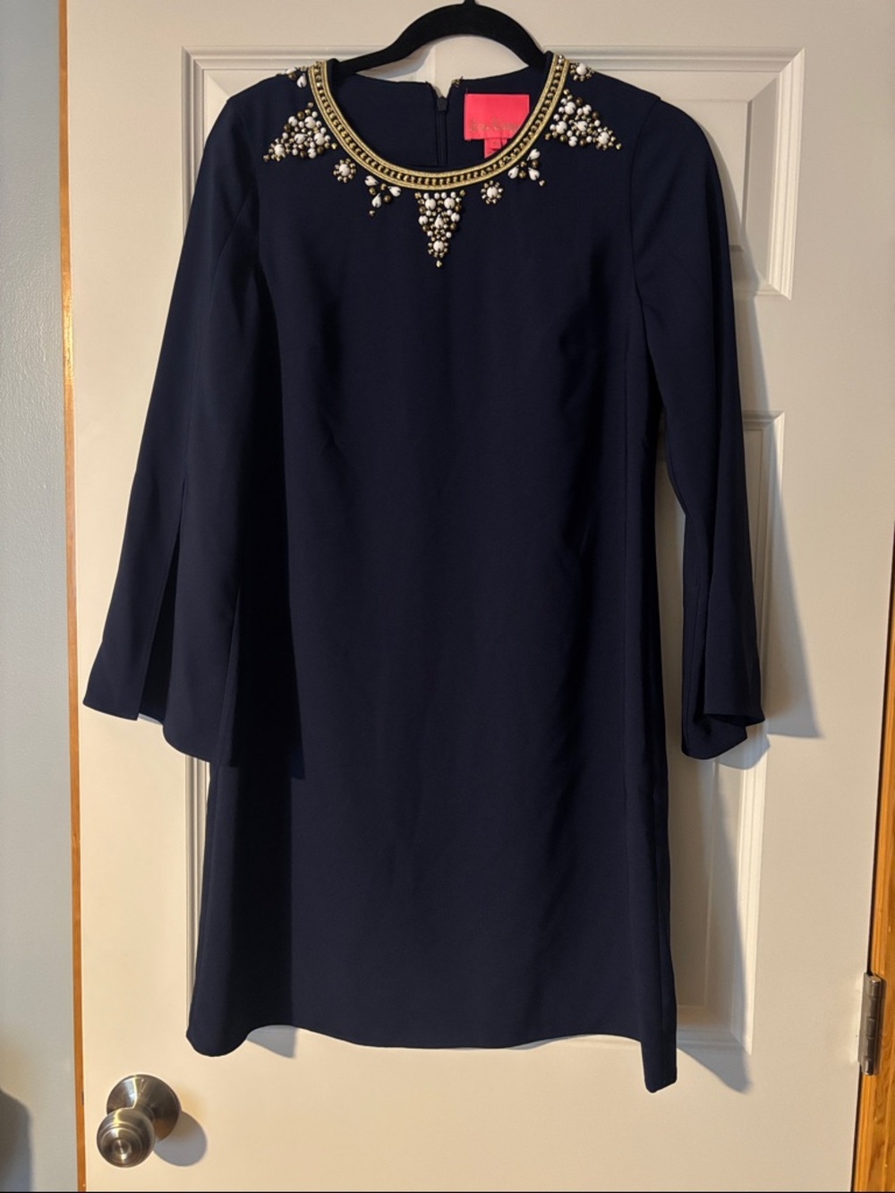 Lilly Pulitzer Navy Anastasia Long-Sleeve Shift Dress